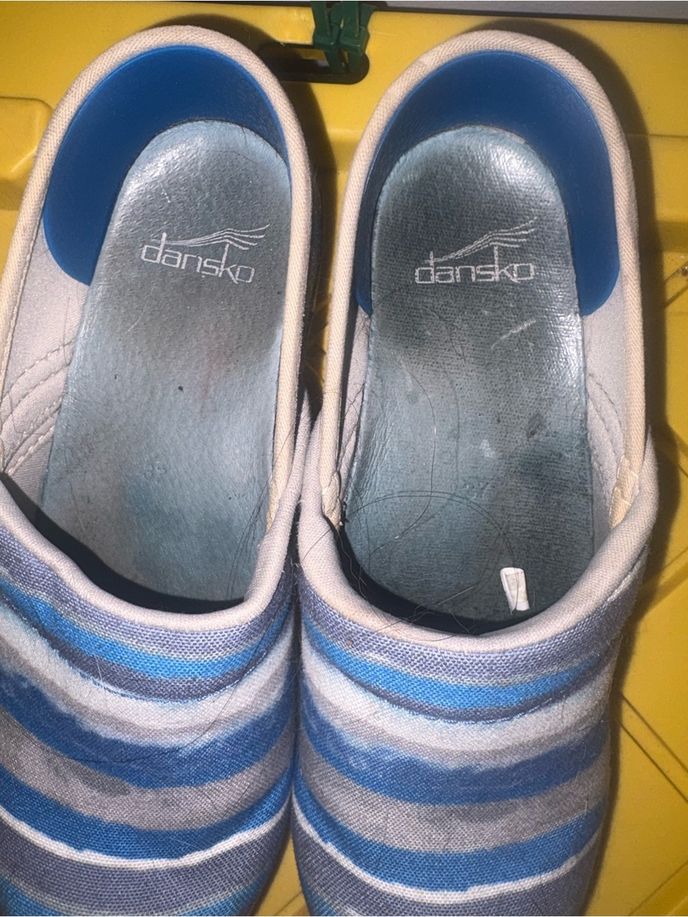 Dansko Blue Striped Slip-On Shoes